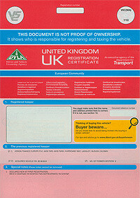 Vehicle Registration Certificate (V5C)